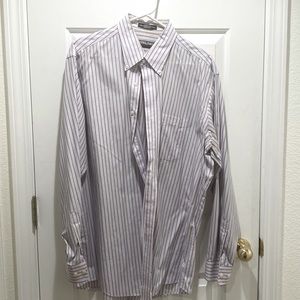 Kirkland pink and blue striped shirt